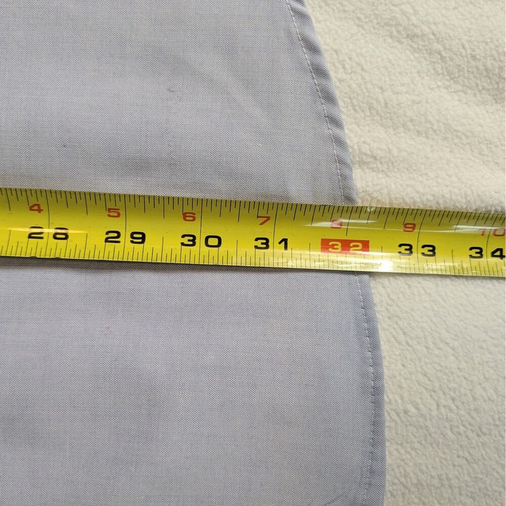 Meeting Street Men's Dress Shirt 16.5 32/33 Blue Wrinkle Resistant Long Sleeve - Picture 8 of 9